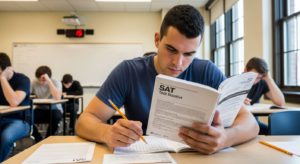 Man on SAT test
