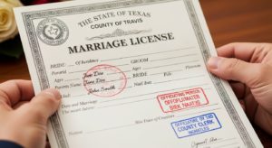 Marriage license example
