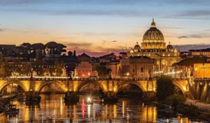Tiber river view of Vatican city