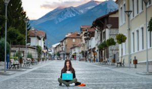 Digital nomad woman